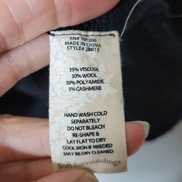 Soft Surroundings Womens Large Cowl Neck Sweater Wool Cashmere Black - Picture 5 of 8